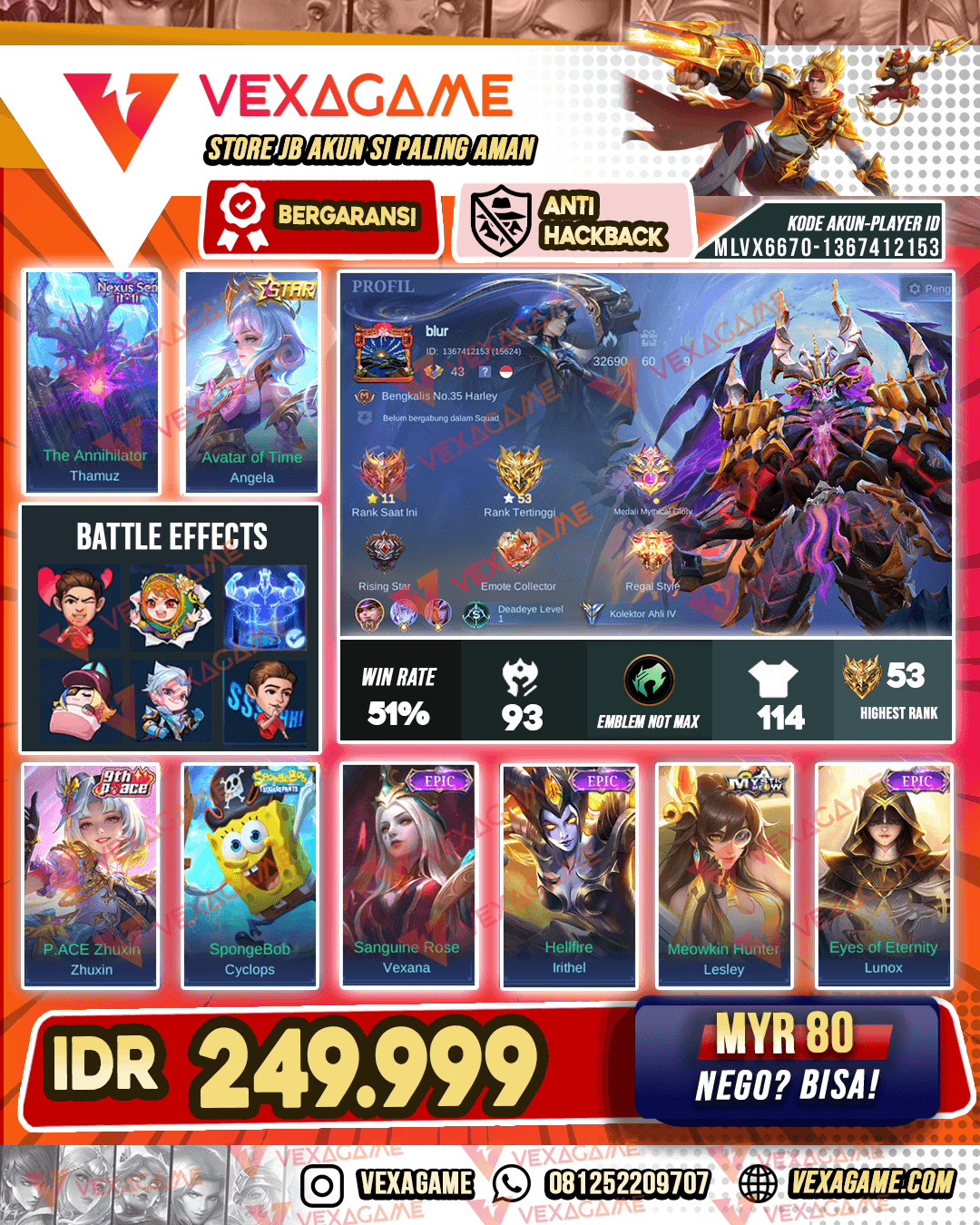 Thamuz Nexus Sea | Zhuxin P Ace | Angela Annual Star | Recal TLPH