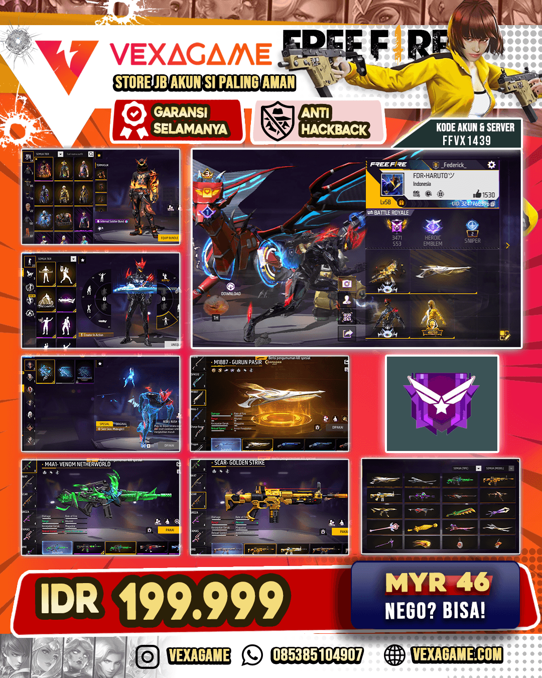 SG GURUN | SCAR GOLDEN | ANIMASI KEDATANGAN ON | EFEK SKILL TATSUYA ON | VAULT 100+