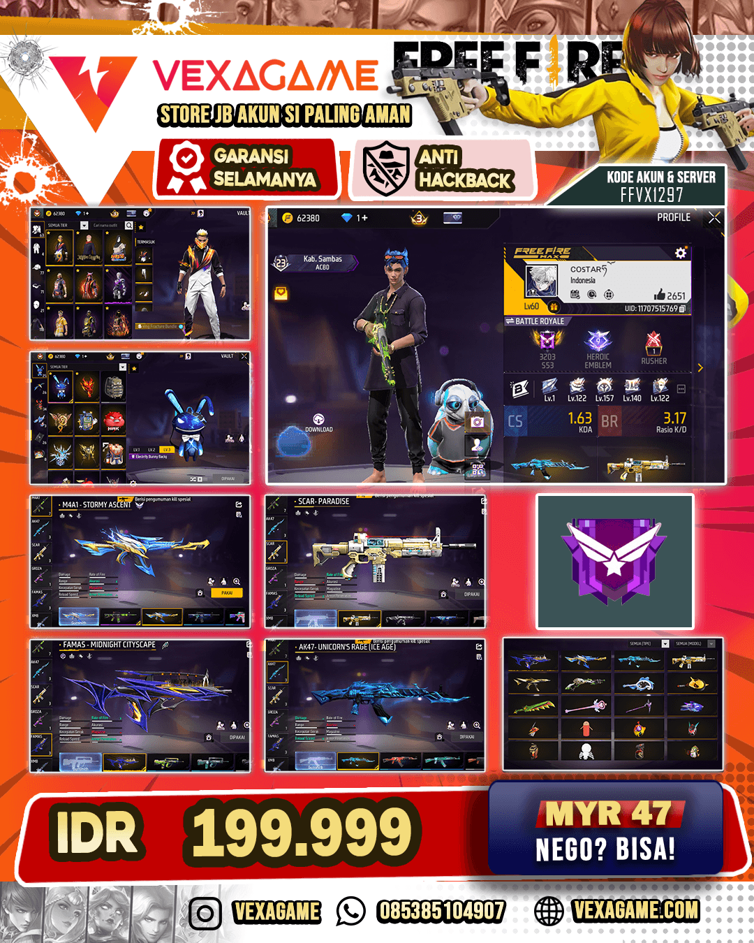 SG LUMUT | FAMAS MIDNIGHT CITYSPACE | M4A1 STORMY ASCENT | AK47 UNCORN'S RAGE (ICE AGE) | SCAR PARADISE | ELECTRO MORPHOSIS | BUNDLE | RAGING VIOLET BUNDLE