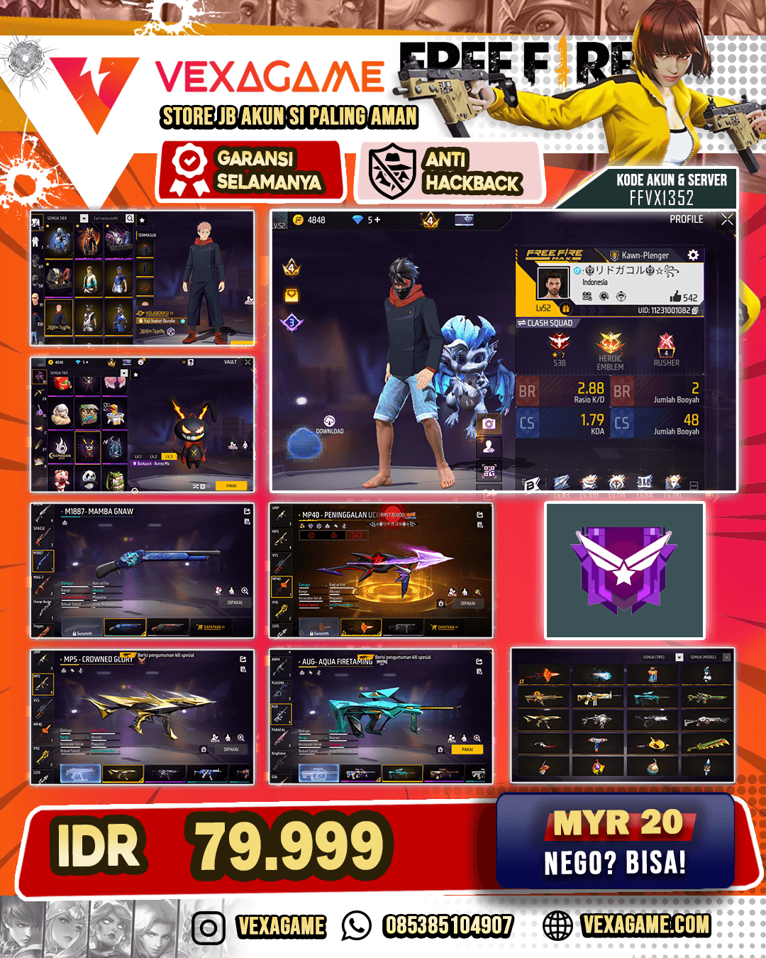 MP40 UCIHA | TINJU JJK | M4A1 SUNRISE REALM | VAULT 100+