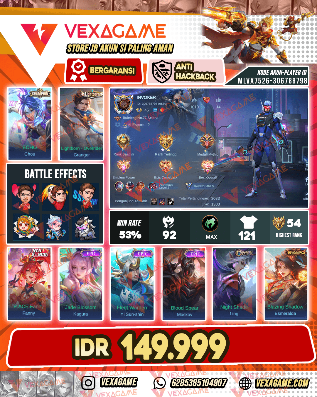 Saber saber | Gusion Epic | Emblem MAX