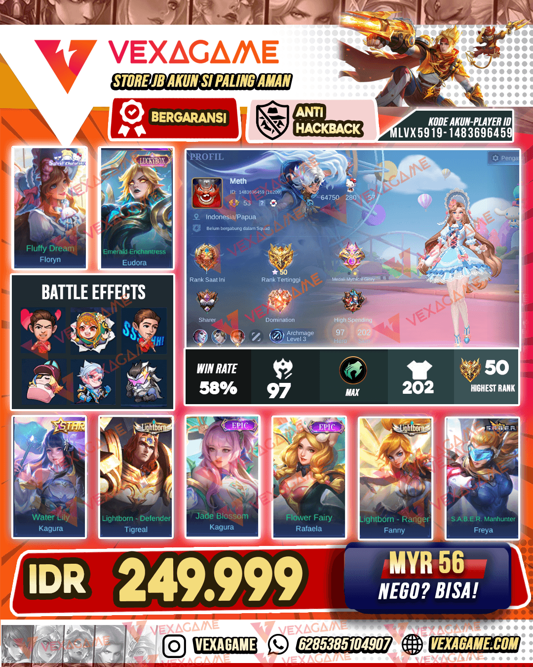 Florin Sanrio | Eudora Luckybox | Kagura Star | Emblem Max