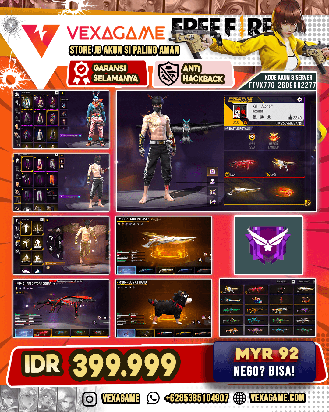 2 EVO | SG GURUN | SG DOG AT HAND | WOODPECKER ACE GAMER | VAULT 250++