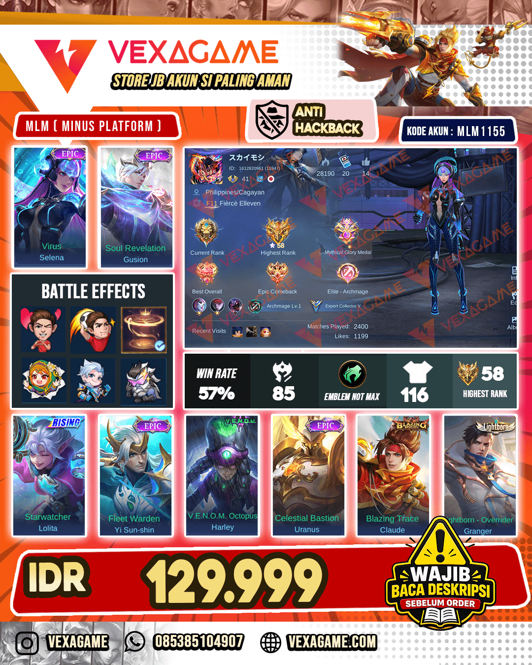 Selena Epic X Gusion Epic | Recal Tas Tas Merah