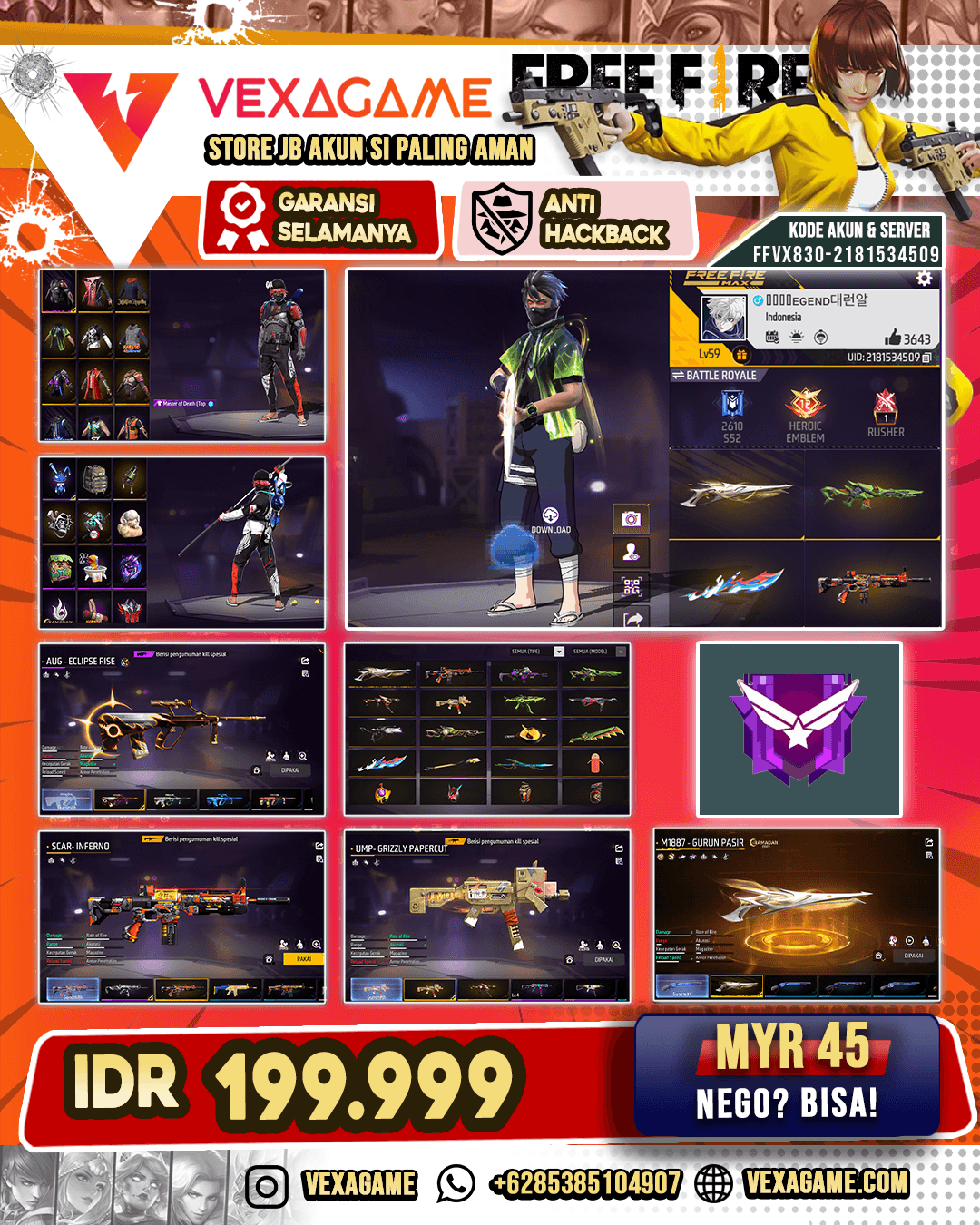 SG Gurun | UMP Grizzly Papercut | AUG Eclipse Rise | XM8 Poison Pumpkin | SCAR Inferno | Vault 150+