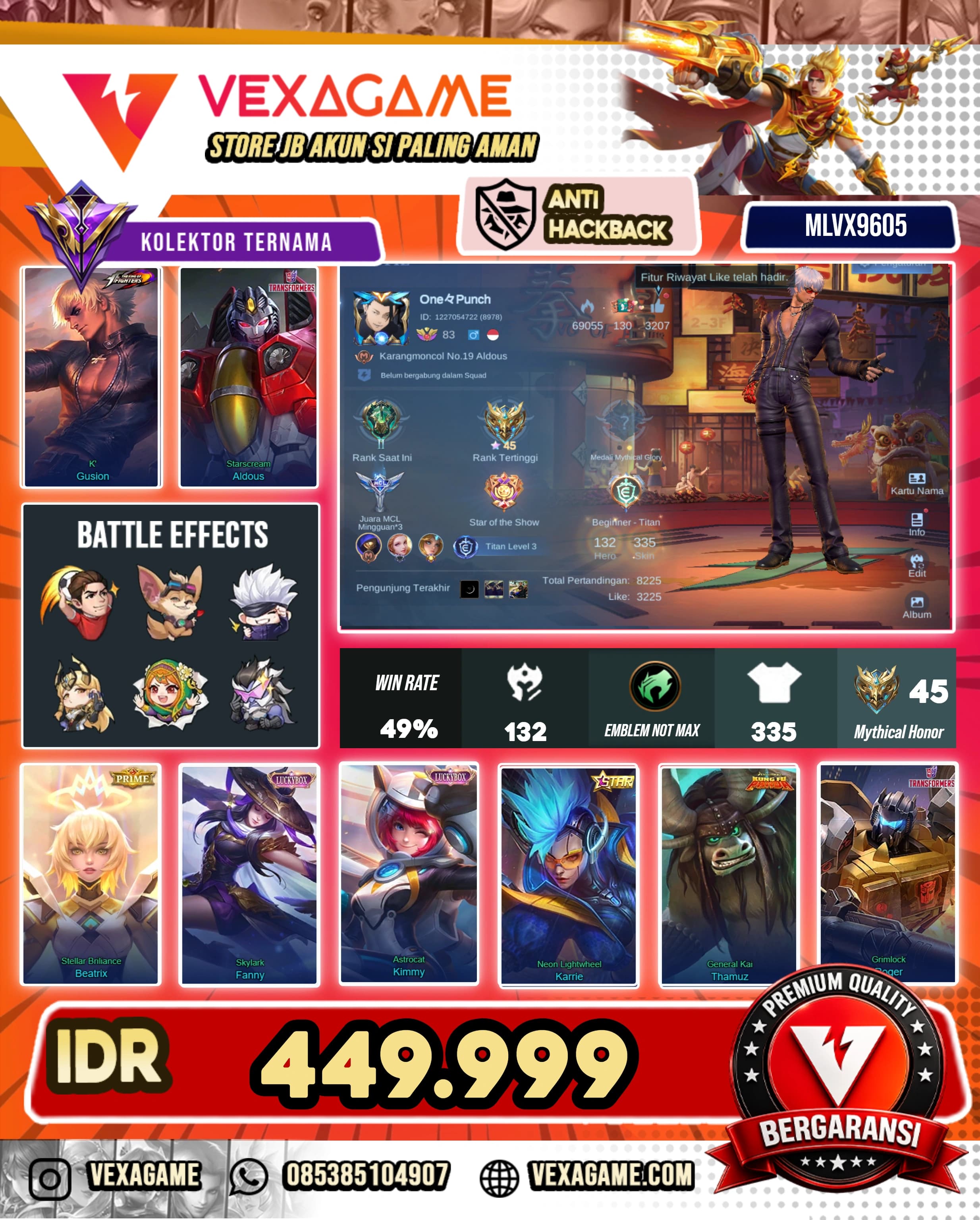 Gusion KOF | Aldous Transformers | 2 Luckybox