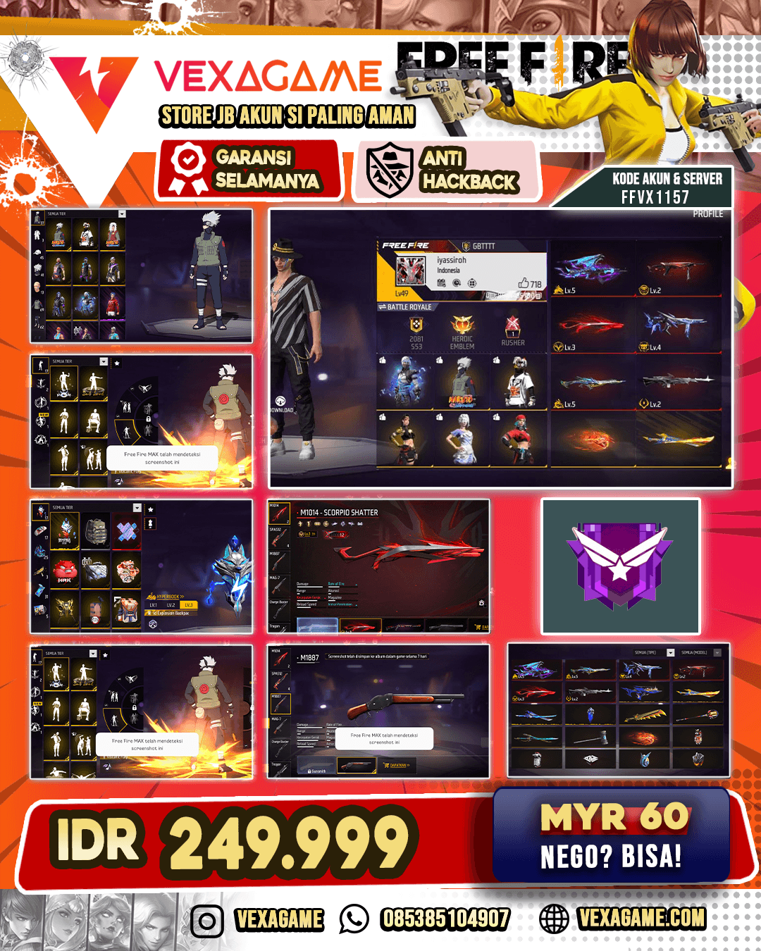 AK47 Blue Flame Draco Lv 5 | MP40 Evo Lv 2 | SG Scorpio Shatter Lv 3 | Explosion Backpack | Evo 6