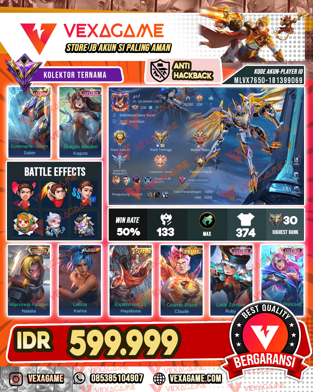 Saber Legend | 3 Luckybox | Emblem Hero MAX | Recall TLPH