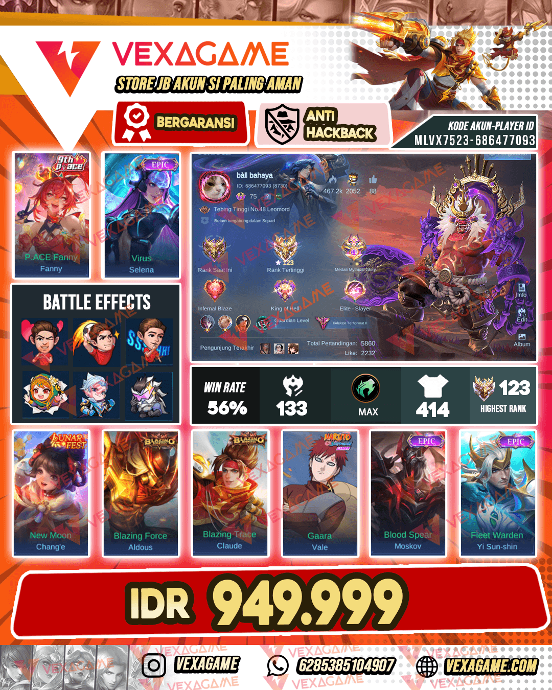 Franco Legend | Valir Legend | Aurora Kof | 3 Collector | 3 Lucky box | Emblem Hero Max | Ex Imo