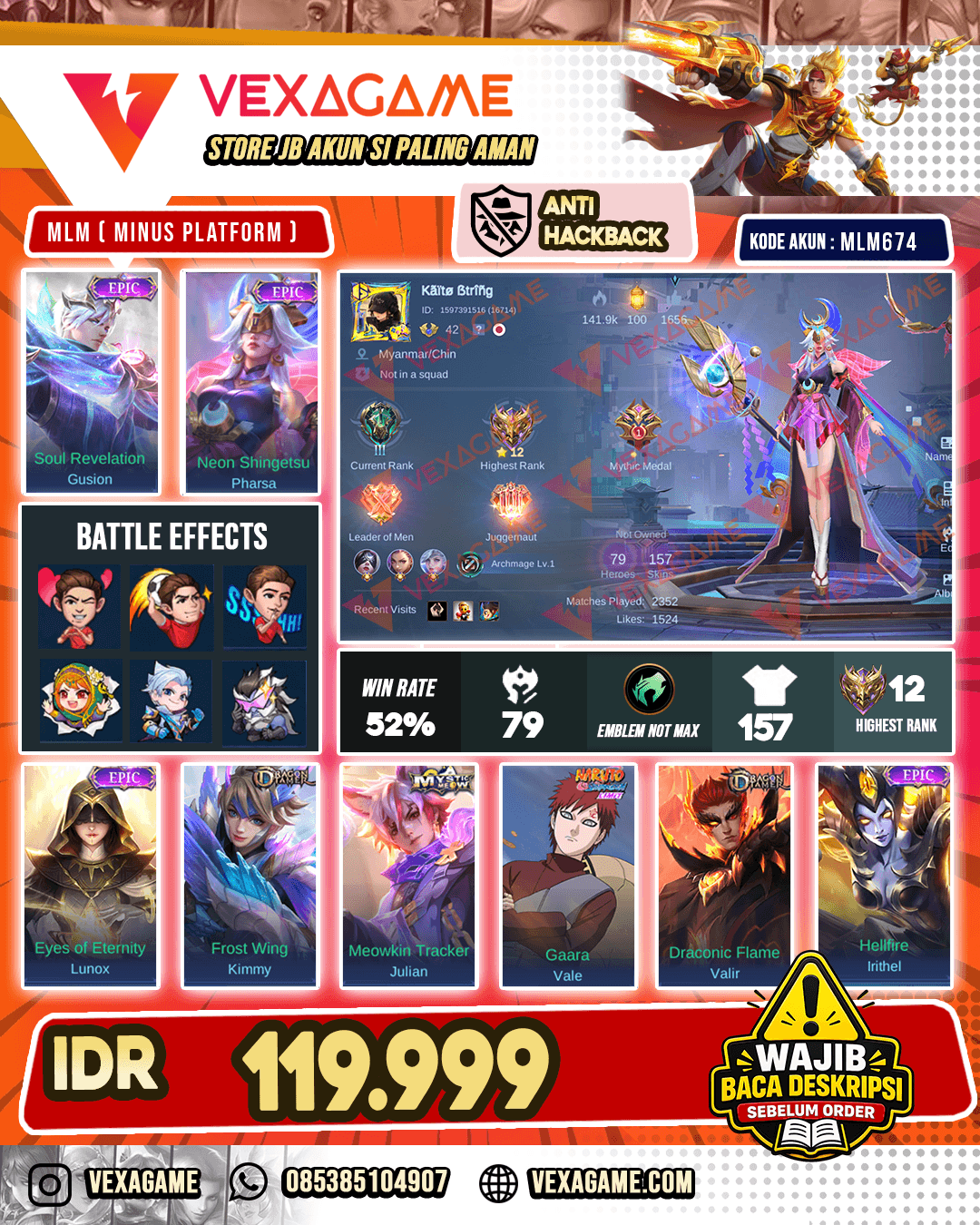 Pharsa Epic X Gusion Epic