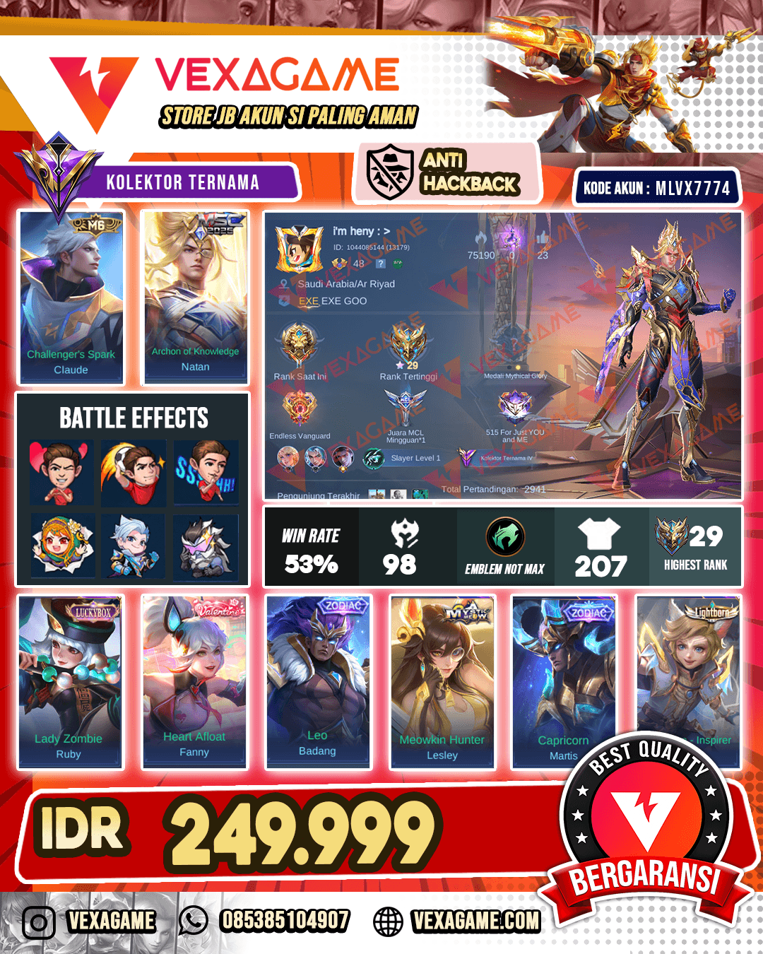 Claude M7 | Natan MSC | Ruby Luckybox | 2 Zodiac Recall Black Void