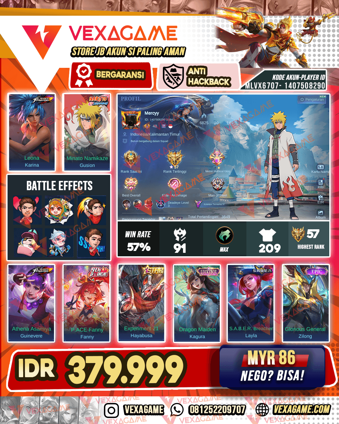 Gusion Minato X Guinevere KOF | Emblem MAX | Recall Tas Tas