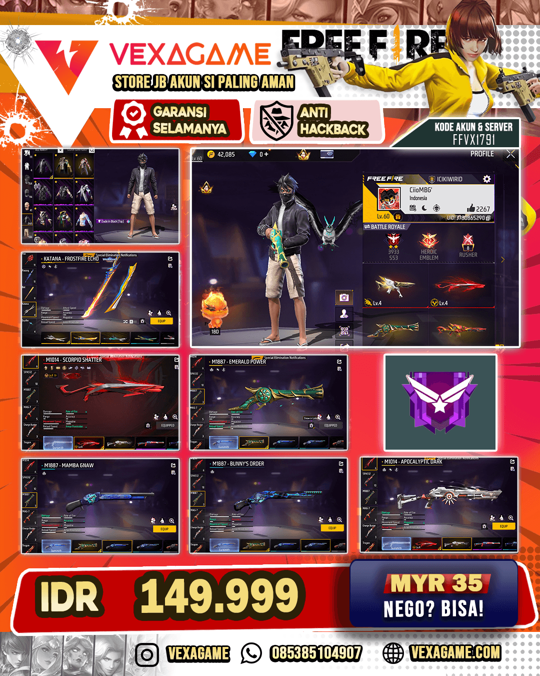 2 Evo | SG 3 Rasa | Katana On | Bundle Jiraya | Nyeker On | Vault 200++