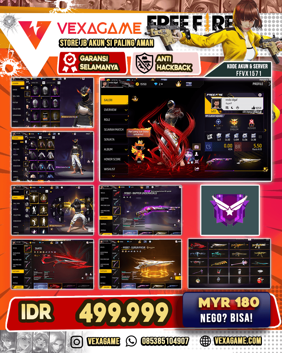 EVO MAX 1 | SG RAPPER X SG GURUN | CELANA ANGEL ON | BUNDLE GINTAMA | RAMBUT SASUKE 2 RASA | INFERNAL SOLDIER 105+