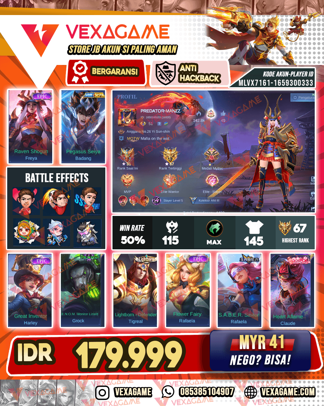Freya Epic X Badang Saint Seiya | Emblem MAX