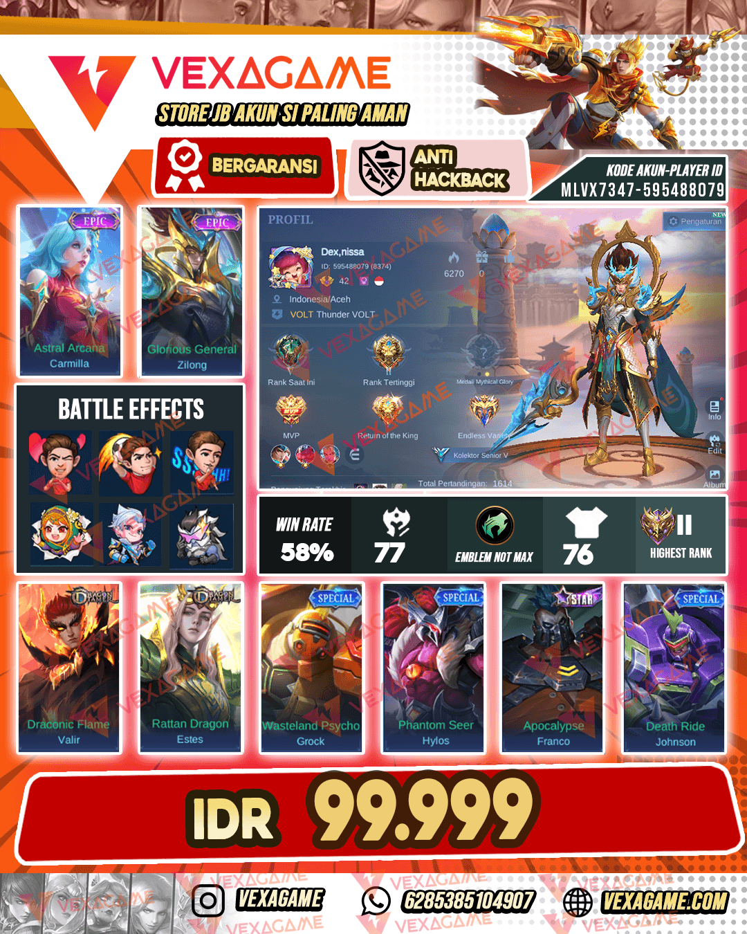 Zilong Epic | Carmila Epic