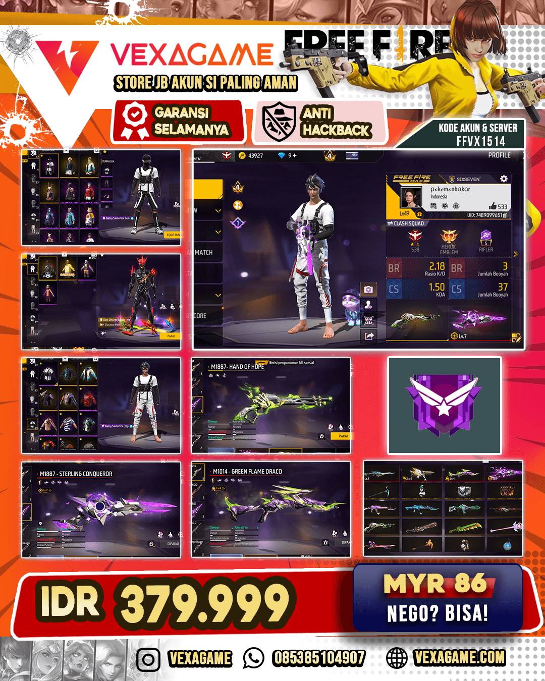 SG LUMUT & SG EVO MAX LV 7 | EVO 3 LV 4 | BALLASY SKATEBOI BUNDLE | DARK DESIRES BUNDLE | VAULT 80++