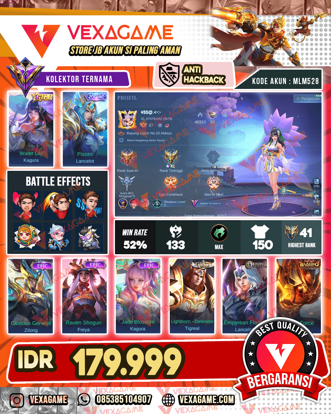 Kagura Annual Star | Lancelot Zodiac | Gusion Epic