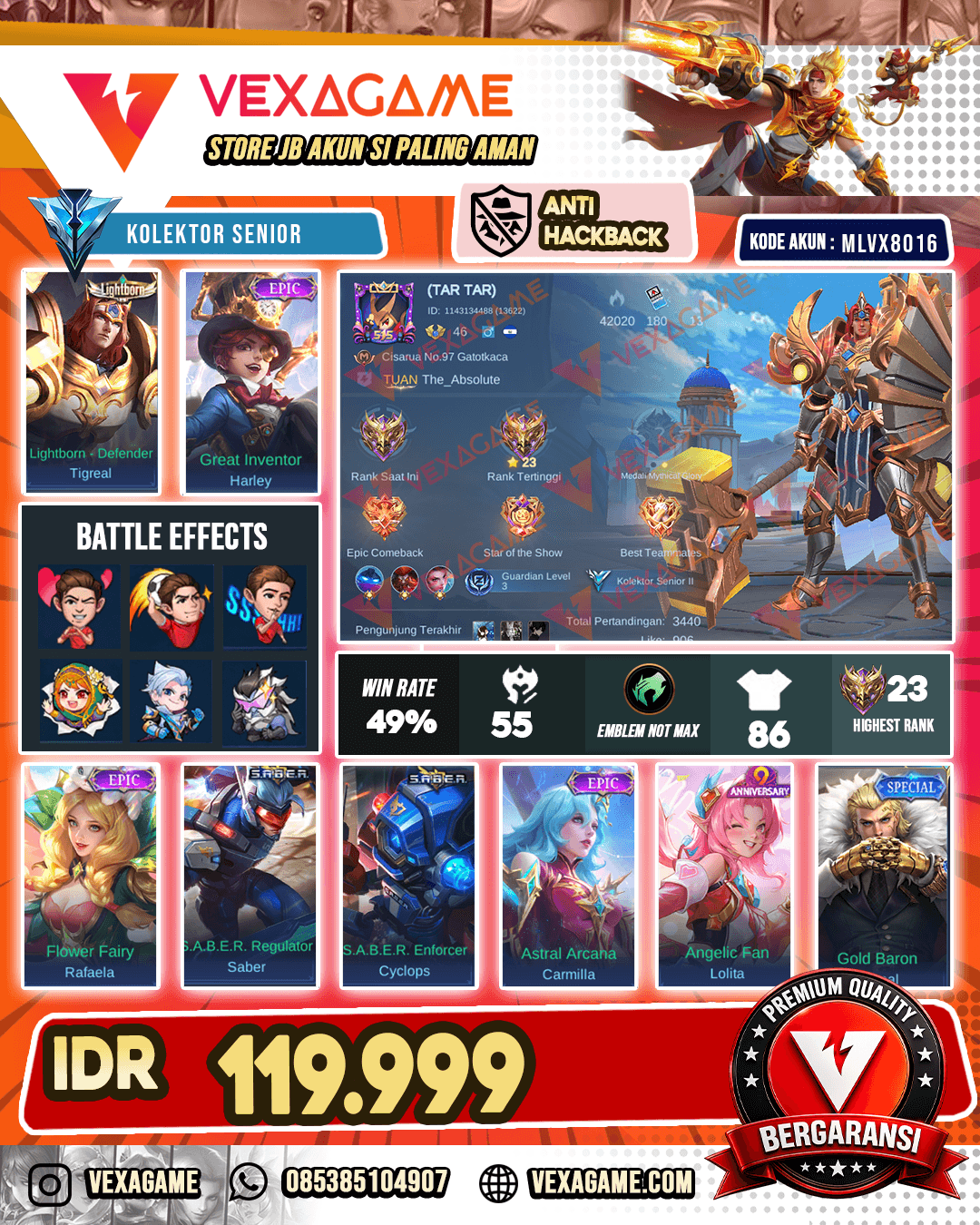 Tigreal Lightborn | Harley Epic