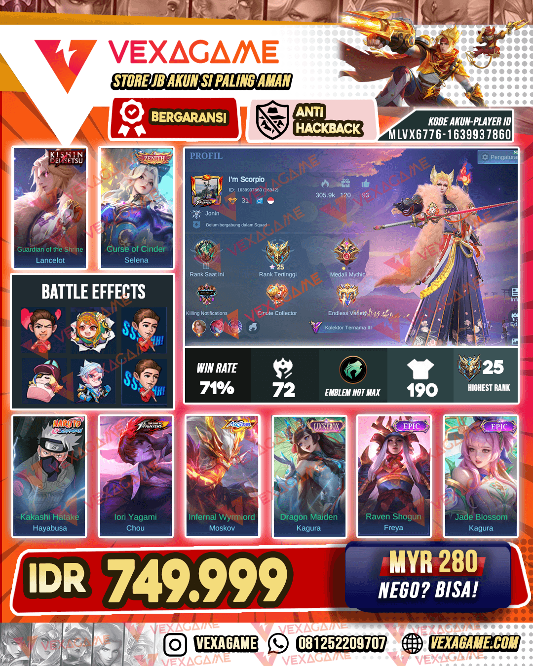 lancelot Kishin | Selena Zenith | Hayabusa Kakashi | Chou KOF