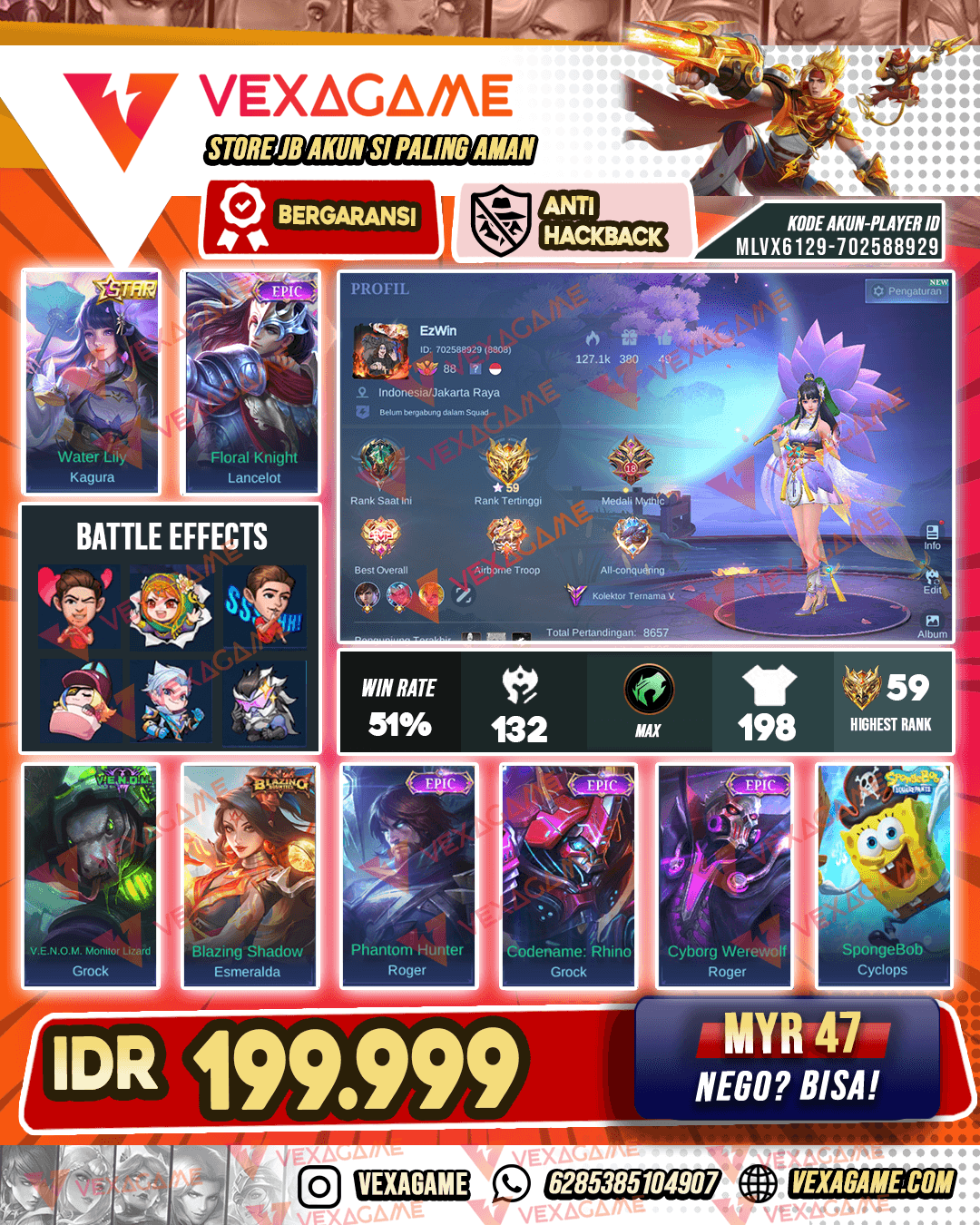 Kagura Star Kuning | Lancelot Epic