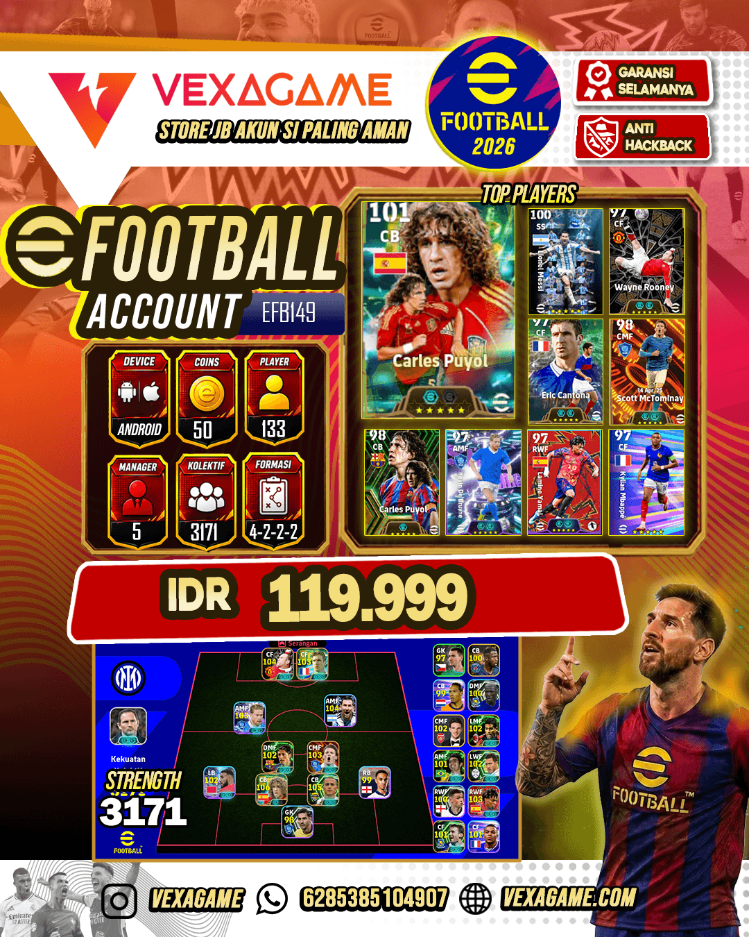 Carles Puyol, Wayne Rooney, Eric Cantona, Lionel Messi