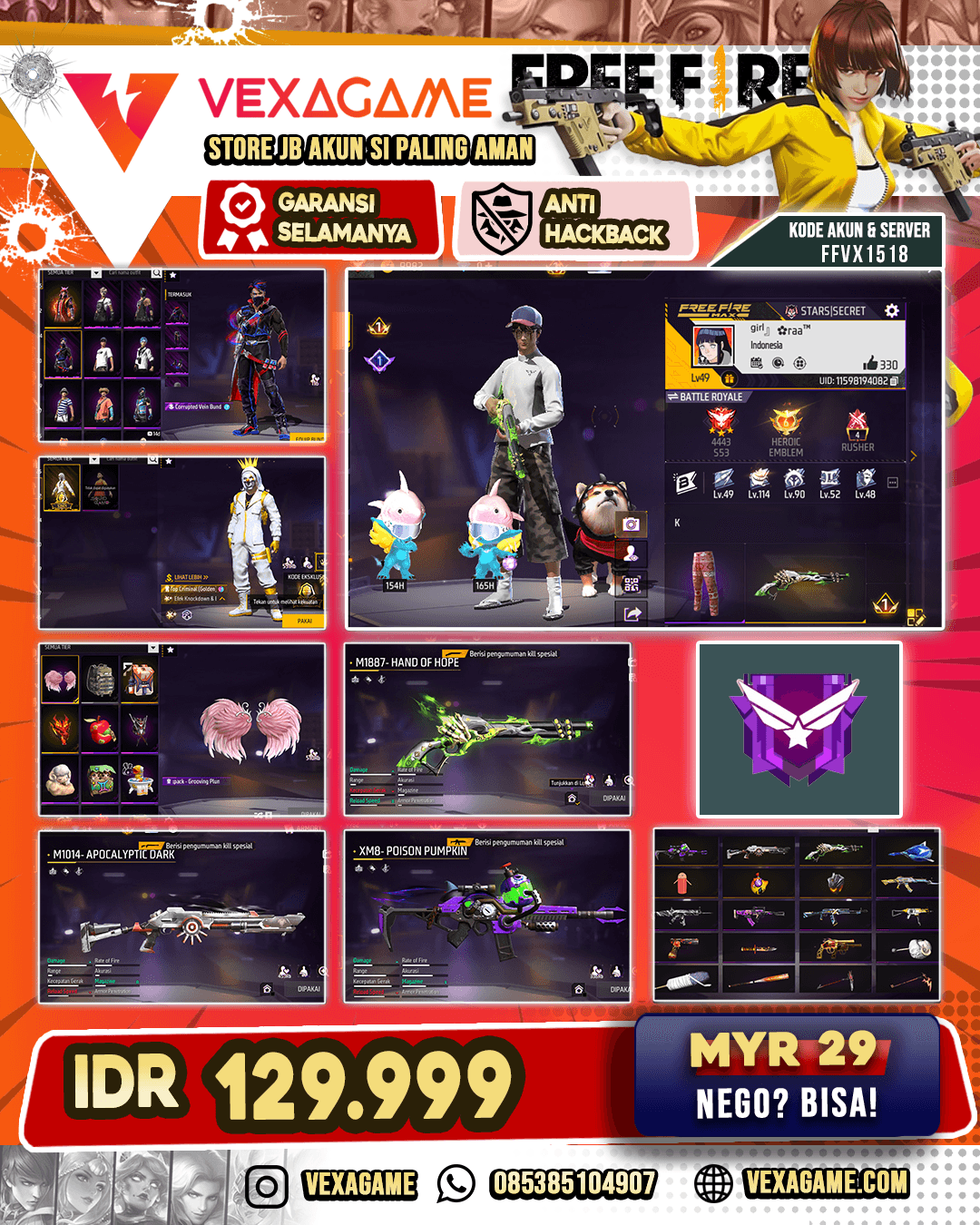 SG LUMUT | M1014 INCU | XM8 INCU | AK 47 UNICORN'S RAGE | PAN THUNDER CHARGED | VAULT 50+