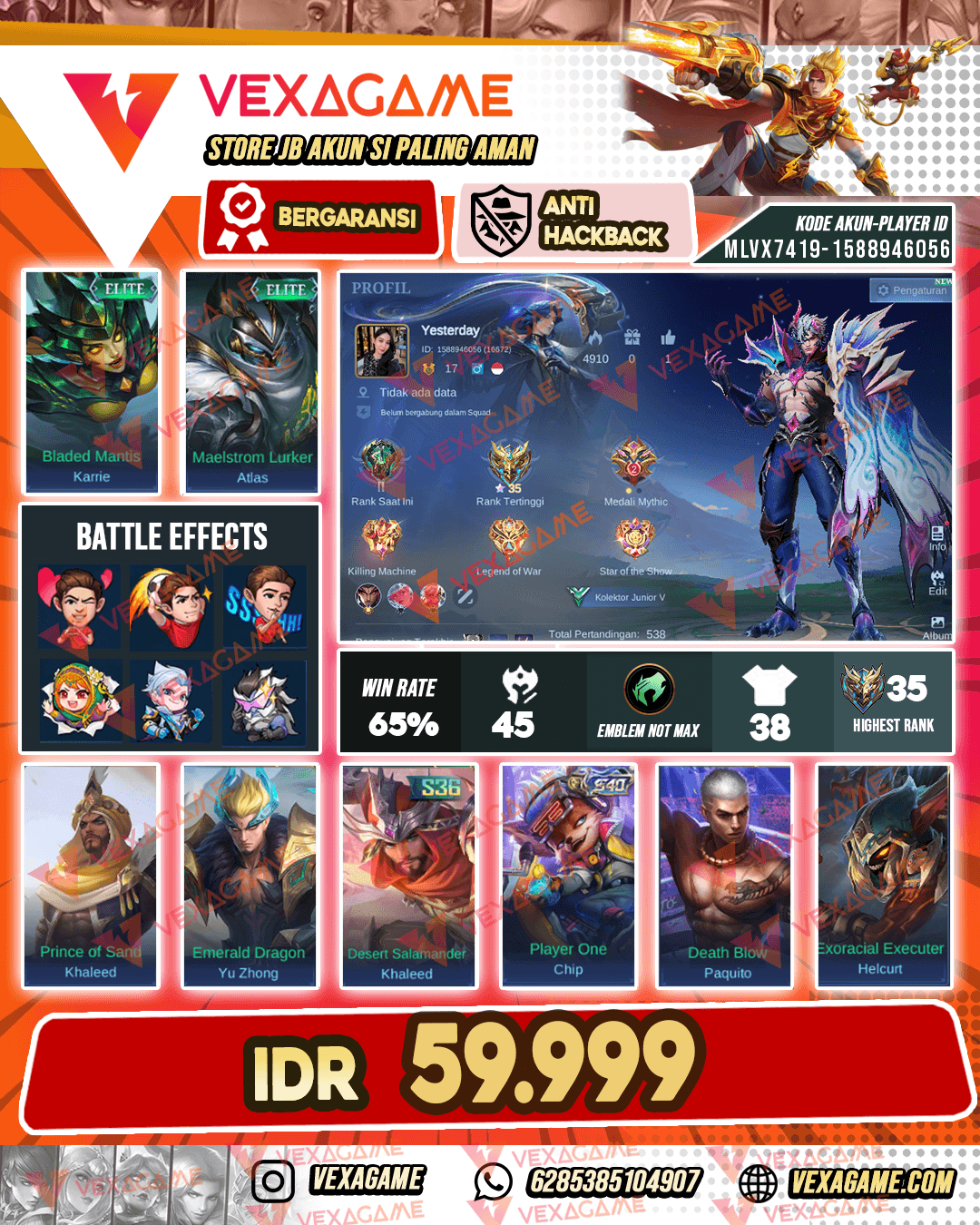 Akun Murah Ex Honor