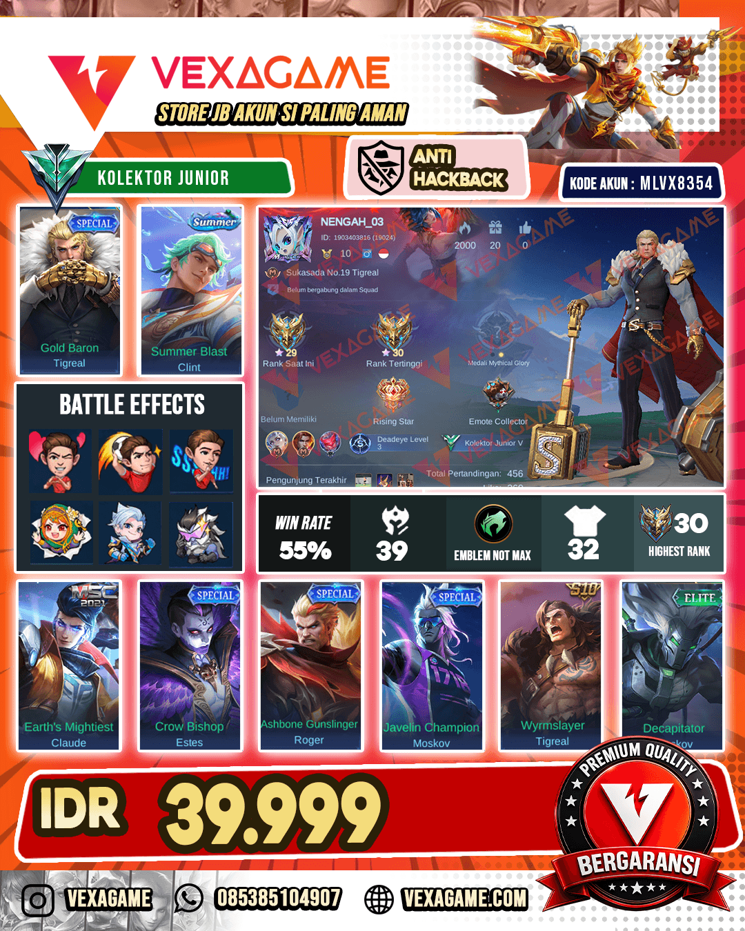 Akun Murah Ex Honor