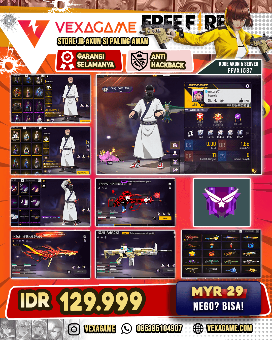 EVO M4A1 LVL-5 | SG MAMBA | SEPATU JORDAN | VAULT 130++
