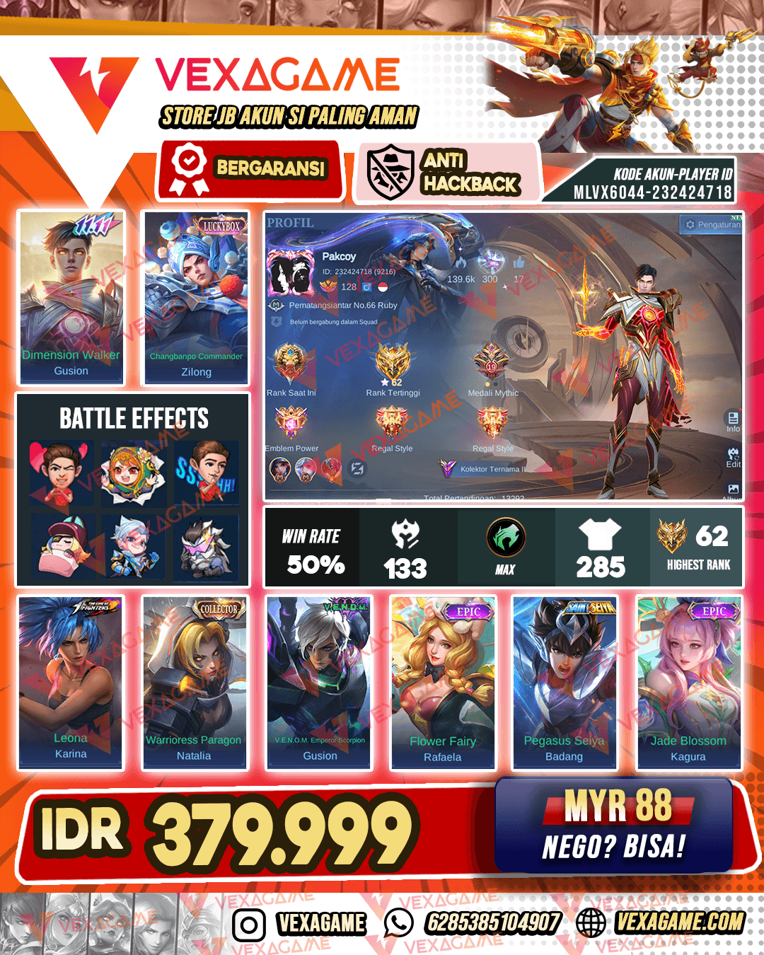 Gusion 11.11 | Zilong Luckybox | Emblem + Hero MAX