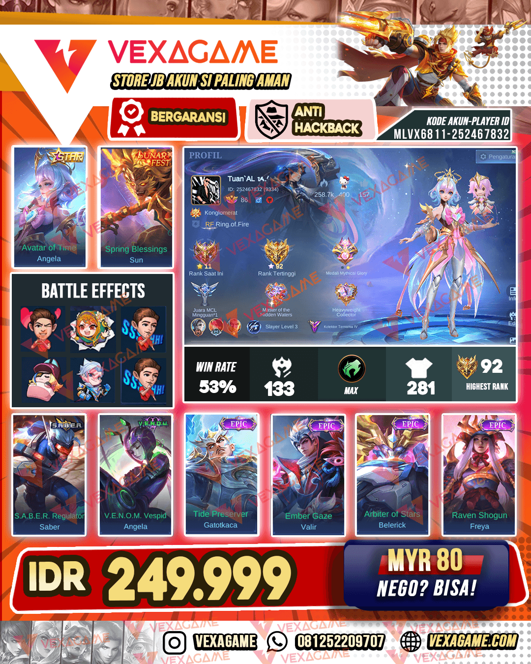 Angela Annual Star | Emblem + Hero MAX | Recal Tas Tas On