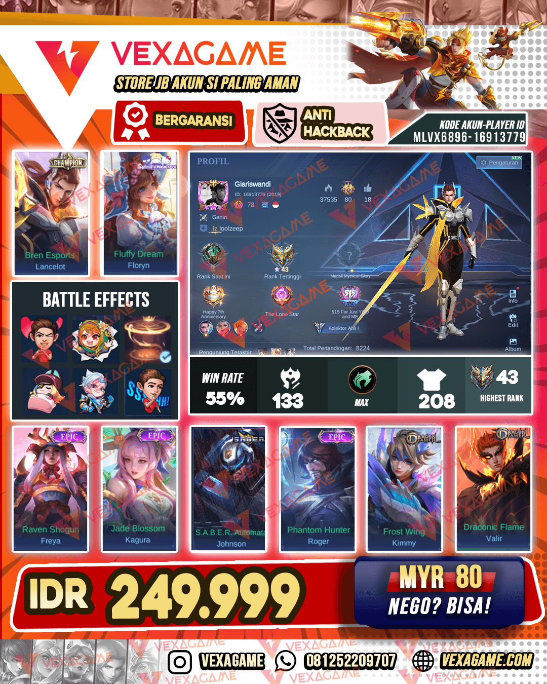 Lancelot Champions | Floryn Sunrio | Recal Tas Tas Merah | Emblem & Hero MAX