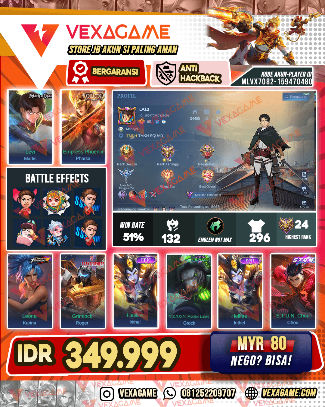 Martis AOT X Pharsa Collector | Emblem MAX | Recall Tas Tas