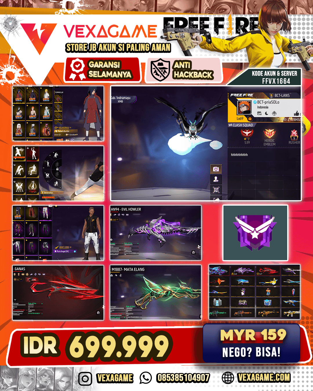 Bundle Naruto Rame | EVO 3 Max 2 | Otw Max 1 | SG 3 Rasa (Lumut, Matel, Terompet) | Vault 500+ Tinju ON