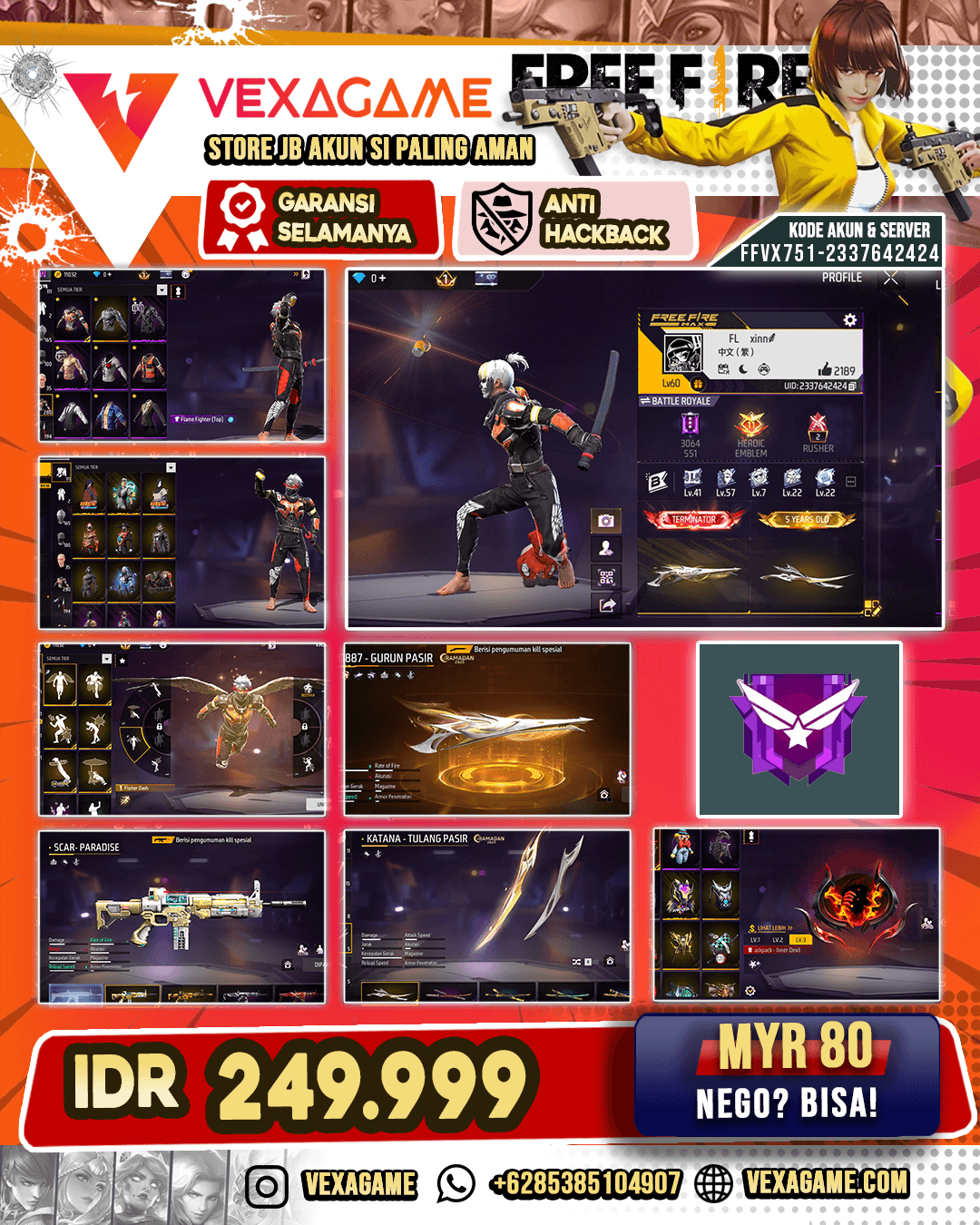 BACPACK INNER DEVIL | KATANA TULANG PASRI | SG GURUIN | VAULT 250++