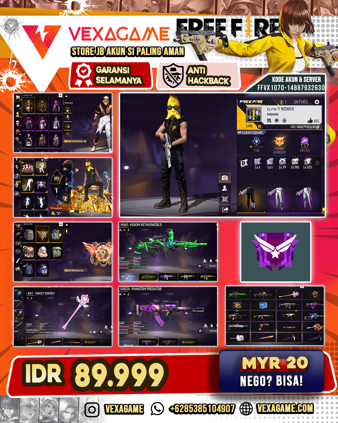 M4A1 INCUBATOR | GROZA PHANTOM | EMOTE KING OF GOLD | VAULT OTW 50