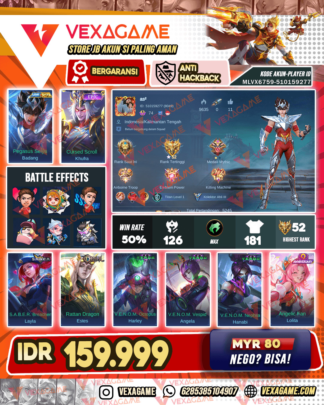 Badang Pegasus Seiya | Harley Venom | Emblem Max