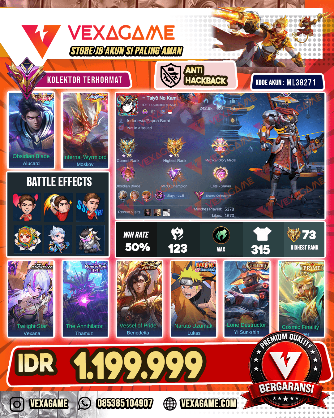 Alucard Legend | Moskov All Stars | Vexana Aspirants | Thamuz 11.11 | Benedetta Soul Vessels | Lukas Naruto | YSS Collector | 3 Luckybox | 2 Annual Star |