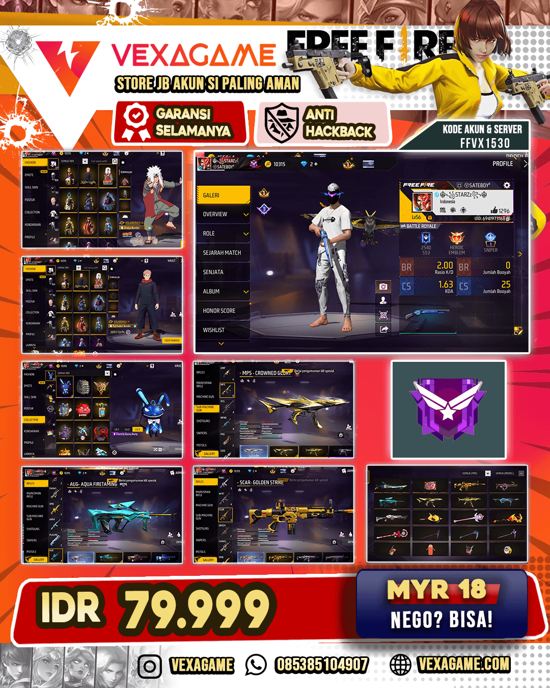 Bundle Jiraiya | SCAR Golden Strike | AUG Aqua Firetaming | MP5 Cronwed Glory | MP5 Jungle Lava |