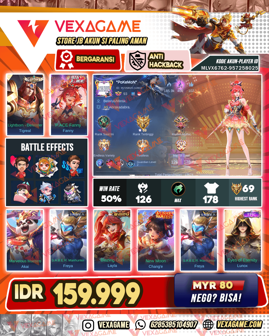 Fanny Pace | Tigreal Lightborn | Emblem Max