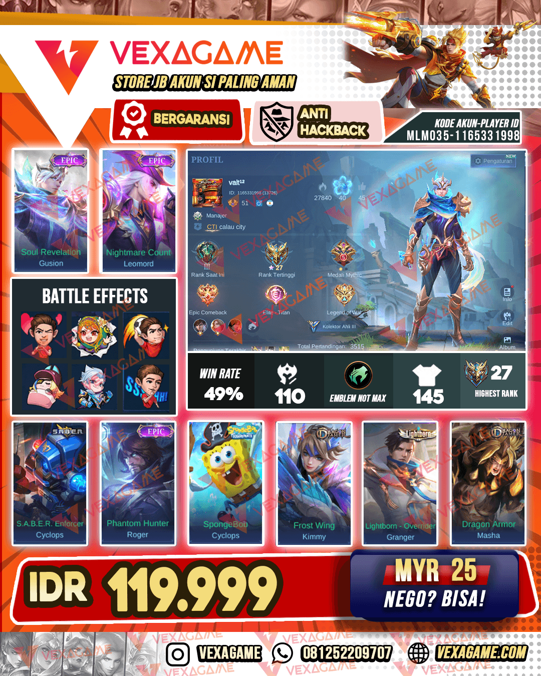 Gusion Epic | Leomord Epic