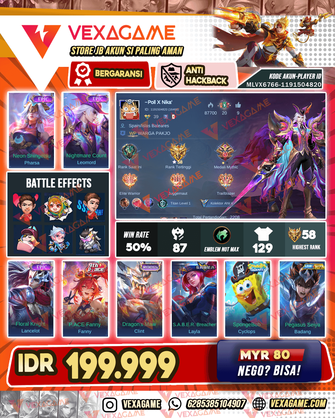 Leomord Epic | Pharsa Epic | Recal Tas2