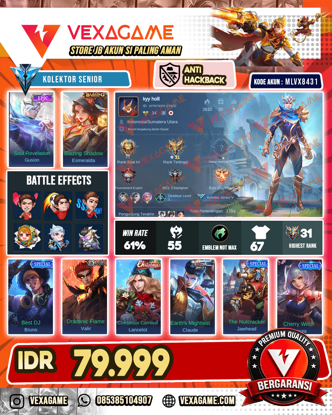 Gusion Epic X Esmeralda Blazing