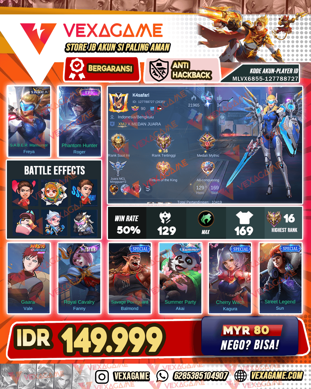 Freya SABER | Roger Epic | Bendetta MPL | Emblem MAX