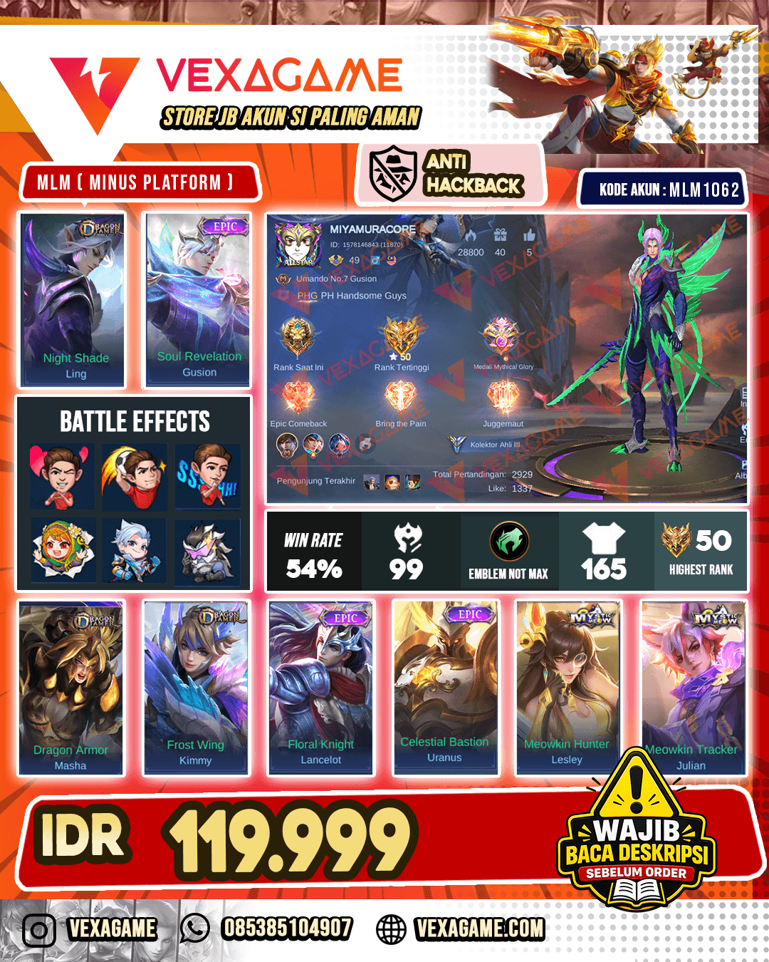 Ling Dragon Tamer | Gusion Epic