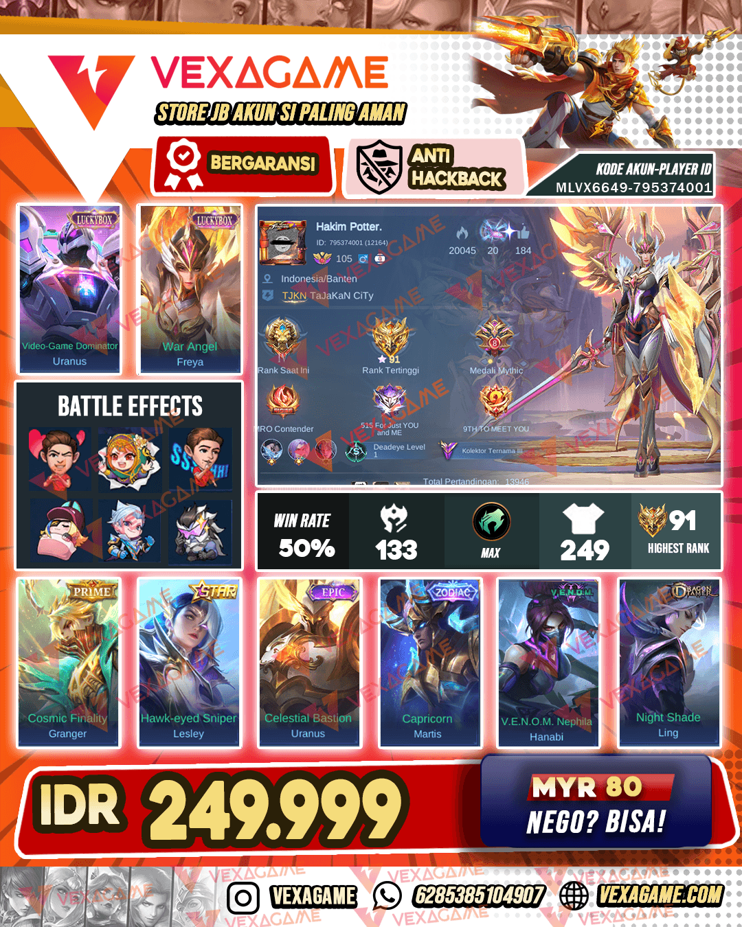 Freya Luckybox | Uranus Luckybox | Granger Prime | Martis Zodiac | Emblem & Hero MAX