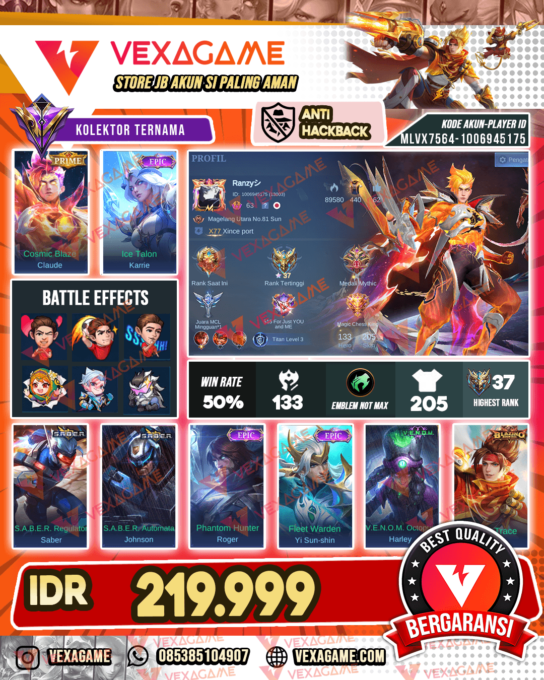 Claude Prime | Karrie Epic | Embleme Hero MAX