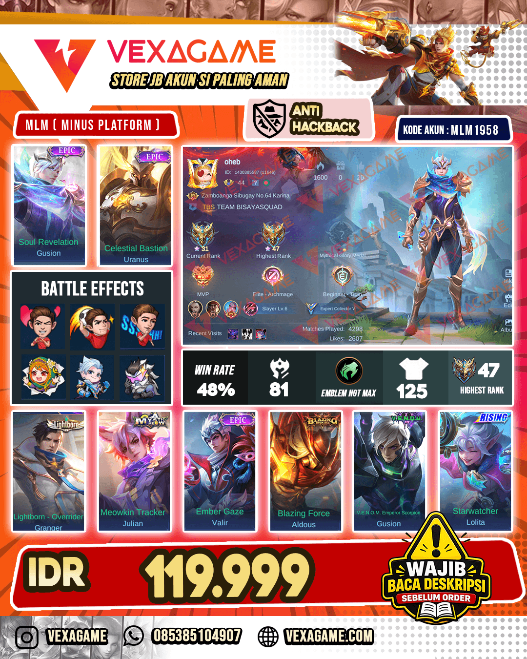 Gusion Epic | Uranus Epic