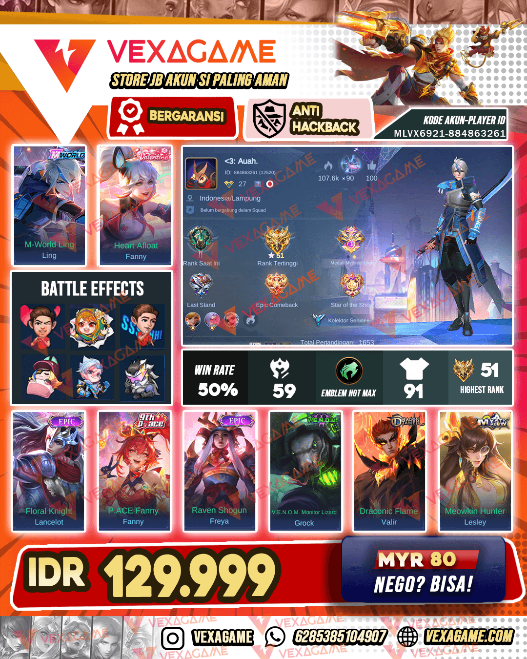 Ling MWORLD | Lancelot Epic | Fanny Valentine